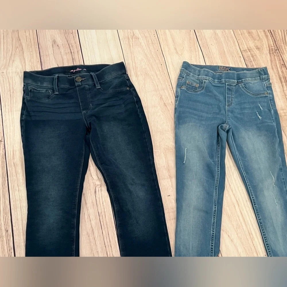 Justice Girls Size 12 Denim Bundle 2 Skinny Jeans + Button Front Skirt Y2K